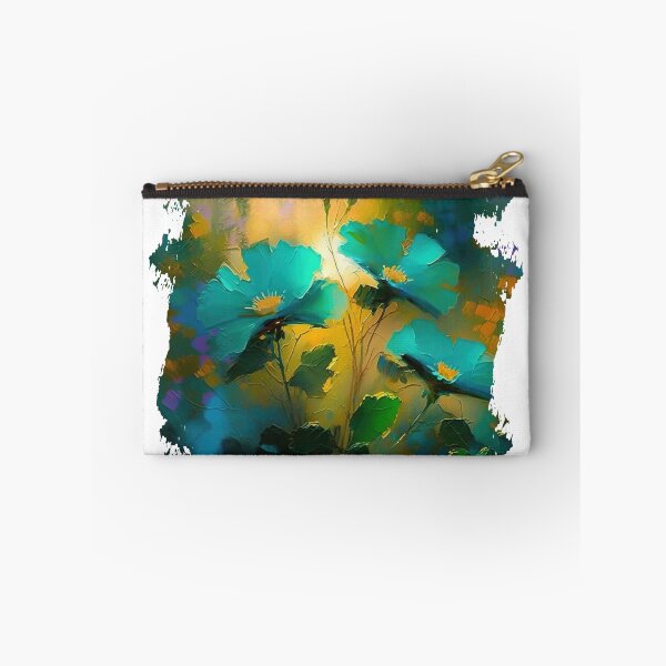 Item preview, Teal Impressionist Art, Floral Background, Abstract Art, Floral Grunge Frame designed and sold by PrintMeOver.