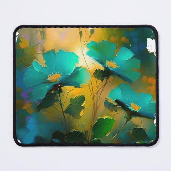 Item preview, Teal Impressionist Art, Floral Background, Abstract Art, Floral Grunge Frame designed and sold by PrintMeOver.