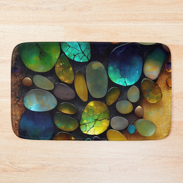 Item preview, Pointillism seaglass golden streams abstract designed and sold by Piotrek0001.