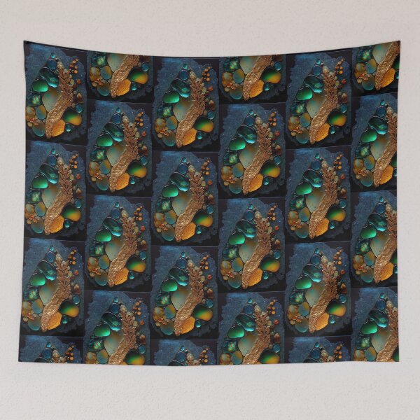 Aperçu de l'œuvre Pointillism seaglass golden streams abstract créée et vendue par Piotrek0001.