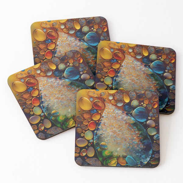 Item preview, Pointillism seaglass golden streams abstract designed and sold by Piotrek0001.