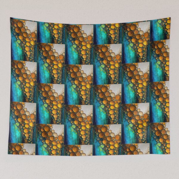 Item preview, Pointillism seaglass golden streams abstract designed and sold by Piotrek0001.