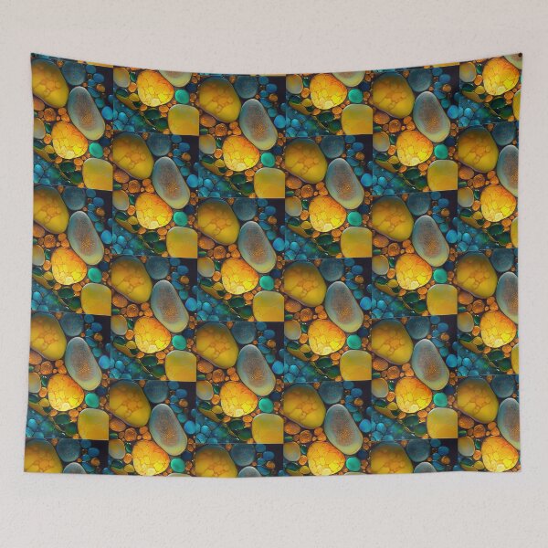 Item preview, Pointillism seaglass golden streams abstract designed and sold by Piotrek0001.