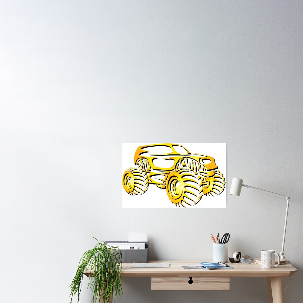 Monster Truck Golden Abstract Sticker for Sale by offroadstyles