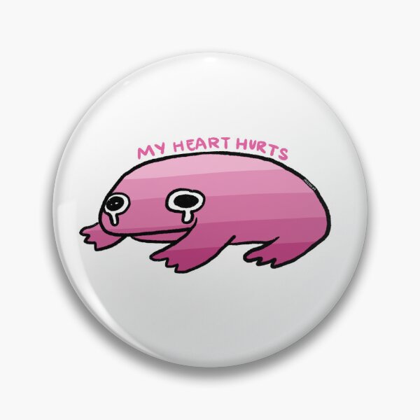 Item preview, My Heart Hurts | Pink Gradient Crying Frog, Frog Stickers, Pink Frog Pins designed and sold by iristocat.