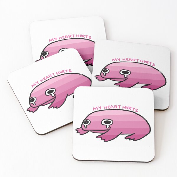 Item preview, My Heart Hurts | Pink Gradient Crying Frog, Frog Stickers, Pink Frog Pins designed and sold by iristocat.