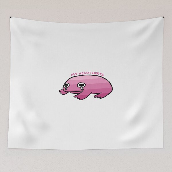 Item preview, My Heart Hurts | Pink Gradient Crying Frog, Frog Stickers, Pink Frog Pins designed and sold by iristocat.