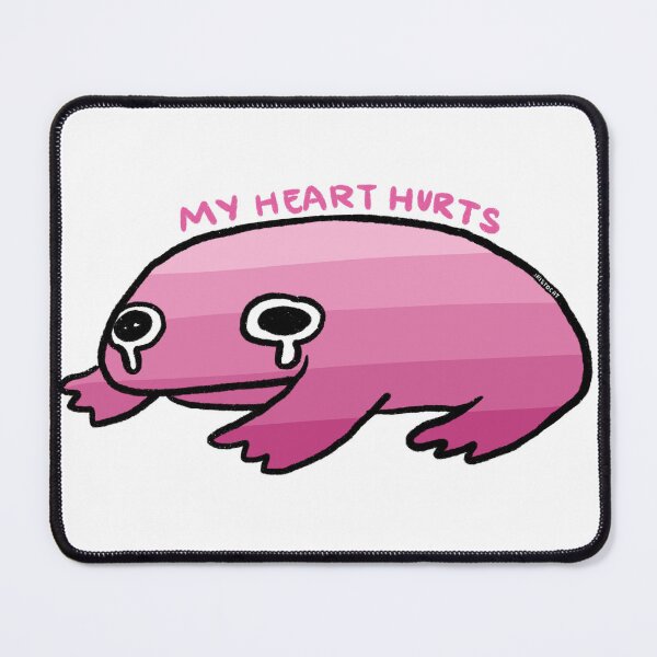Item preview, My Heart Hurts | Pink Gradient Crying Frog, Frog Stickers, Pink Frog Pins designed and sold by iristocat.