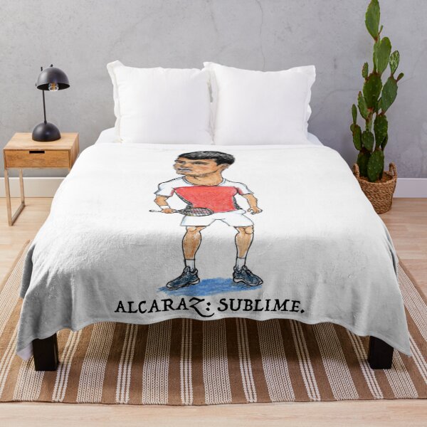 Aperçu de l'œuvre Caricature du joueur de tennis Carlos Alcaraz Pro créée et vendue par dizzycatbiz.