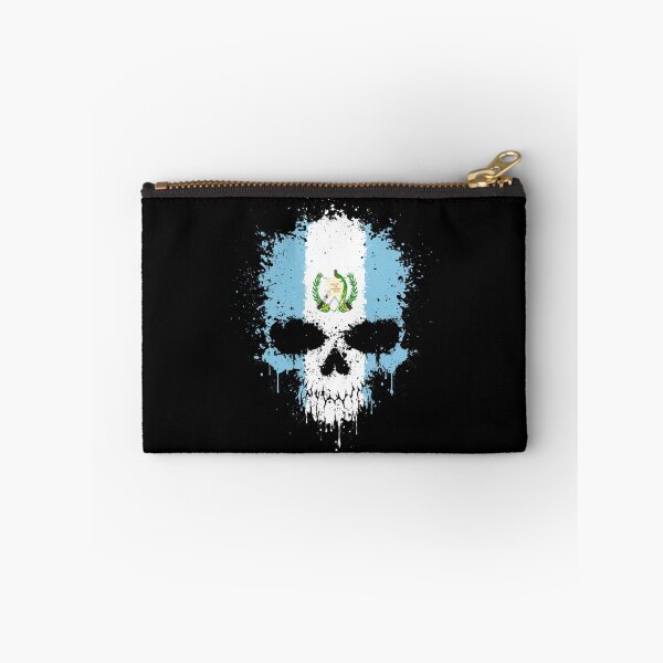 Item preview, Chaotic Guatemalan Flag Splatter Skull designed and sold by JeffBartels.