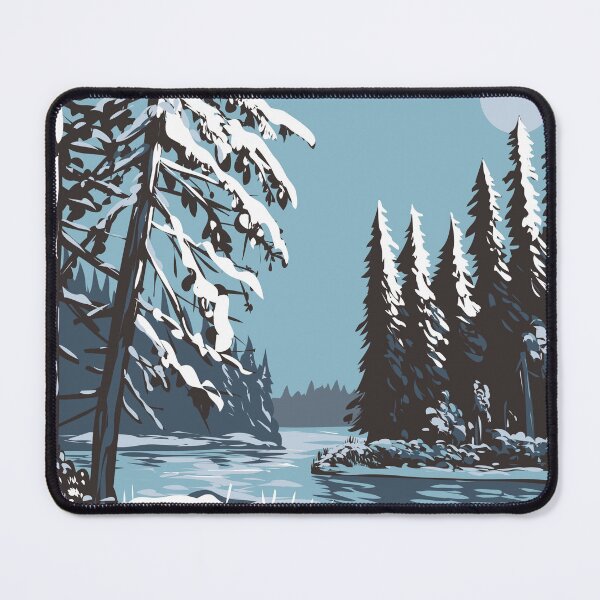 Item preview, Lake Waskesiu in Prince Albert National Park During Winter in Saskatchewan Canada WPA Poster Art designed and sold by patrimonio.