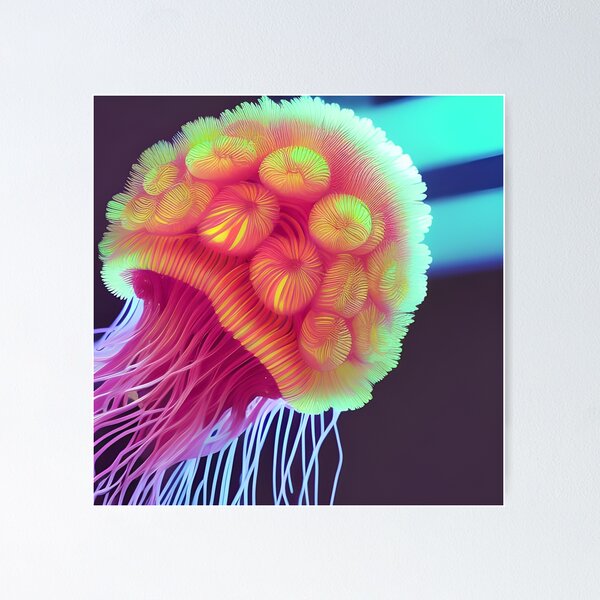 Item preview, Neon Lions Mane Jellyfish  designed and sold by ARTificentPR.
