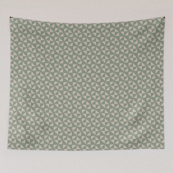Item preview, Agave Green and BeigeTriangle Geometric Pattern designed and sold by thelustrous.
