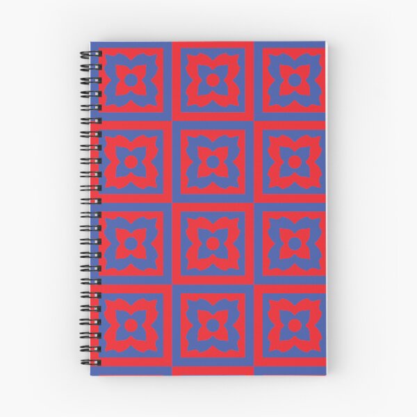 Aperçu de l'œuvre Motif de carreaux floraux rouges et bleus créée et vendue par HCB1.