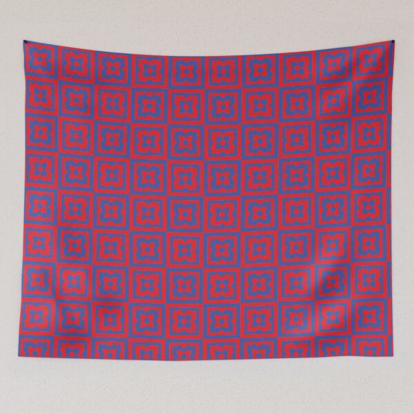 Item preview, Red & Blue Floral Tile Pattern designed and sold by HCB1.
