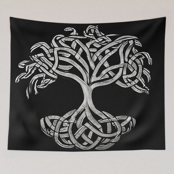 Item preview, "Silver and Black Celtic Tree of Life Knot: A Symbol of Unity and Strength" designed and sold by 9000MilesToHome.