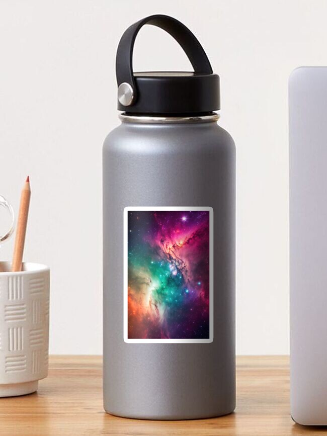 Thumbnail 1 of 3, Sticker, Cosmic Odyssey - Galaxy of Colors designed and sold by futureimaging.