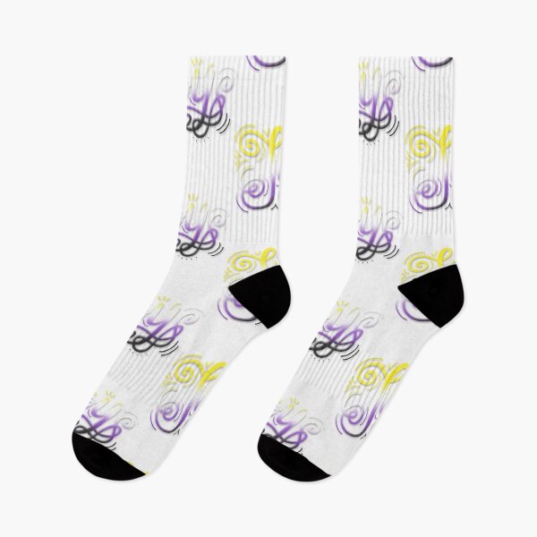Item preview, Joy Hand Lettering Nonbinary Pride Purple Yellow Black designed and sold by JoyfulJen.