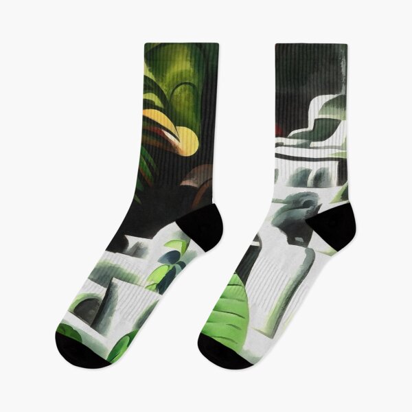 Item preview, Lush Forest Waterfall In Geometric Art Style v1 designed and sold by taiche.