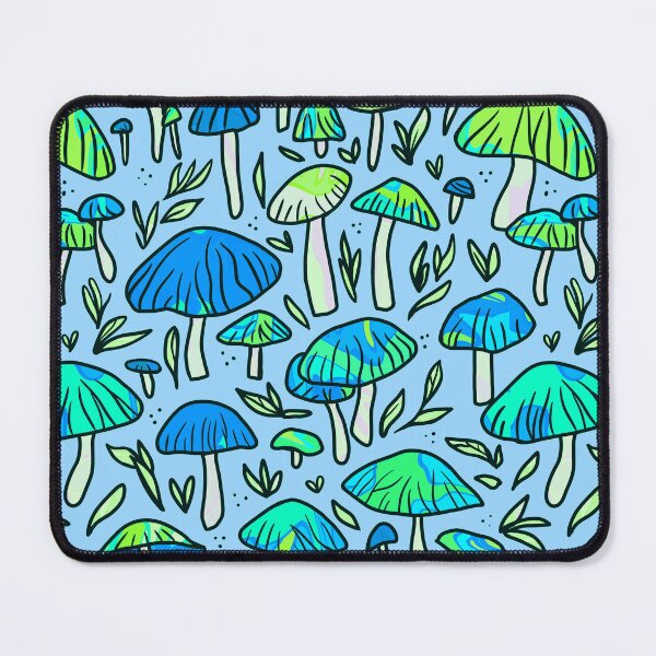 Item preview, Funky Blue Mushroom Pattern designed and sold by Julie Erin Designs.