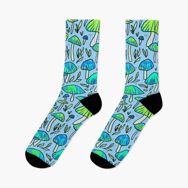 Item preview, Funky Blue Mushroom Pattern designed and sold by Julie Erin Designs.