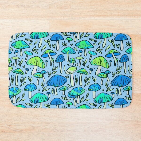 Item preview, Funky Blue Mushroom Pattern designed and sold by Julie Erin Designs.
