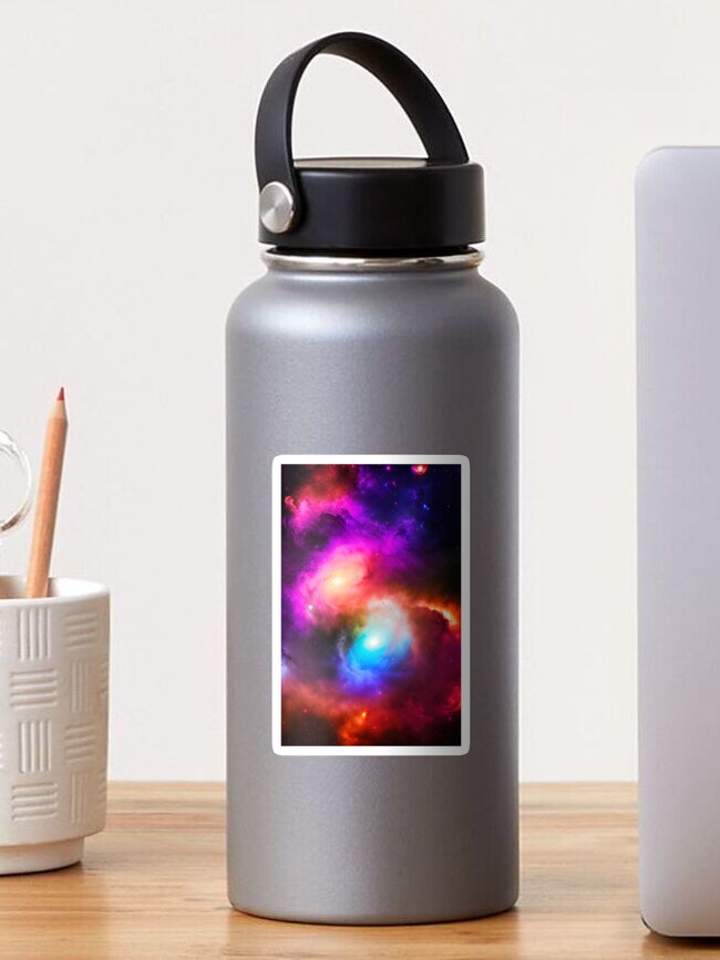Sticker, Celestial Mirage - Galaxy of Colors designed and sold by futureimaging