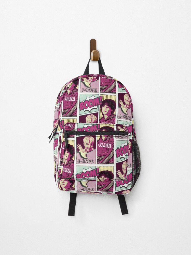 Pink BTS Jimin Allover Printed Backpack