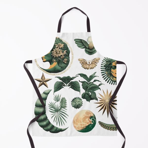 Item preview, Retro drawings, patterns, baroque elements in a rich emerald designed and sold by Anastasiia Yurevych.