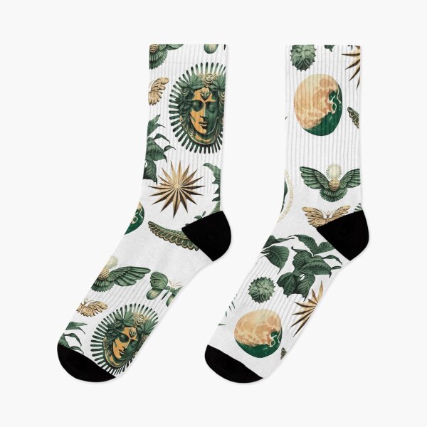 Item preview, Retro drawings, patterns, baroque elements in a rich emerald designed and sold by Anastasiia Yurevych.