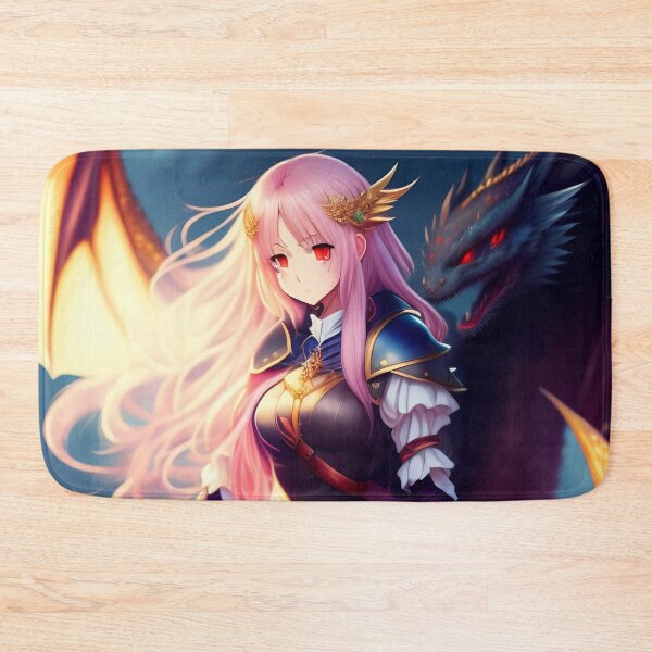 Item preview, Warrior Girl with Dragon Fantasy Anime AI Art designed and sold by unusualillusion.