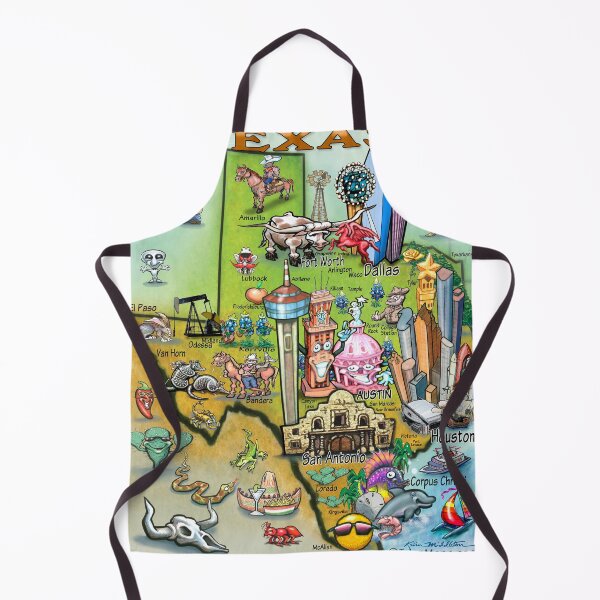 Item preview, Fun Texas Cartoon Map designed and sold by Kevin Middleton.