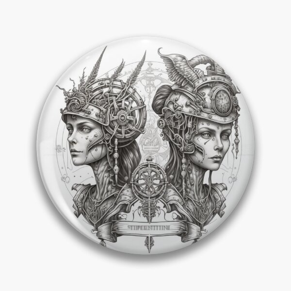 Item preview, Steampunk Astrology (Gemini) #3 - Sticker and T-Shirt Design designed and sold by MindAsylum.