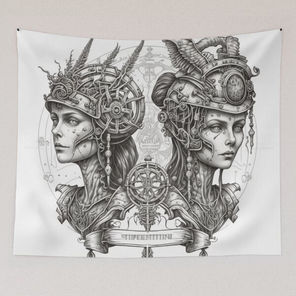 Item preview, Steampunk Astrology (Gemini) #3 - Sticker and T-Shirt Design designed and sold by MindAsylum.