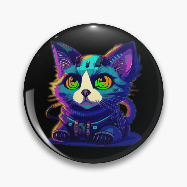 Item preview, Cyberpunk kitty! - colorful neon - cat lovers designed and sold by EldritchMagpie.
