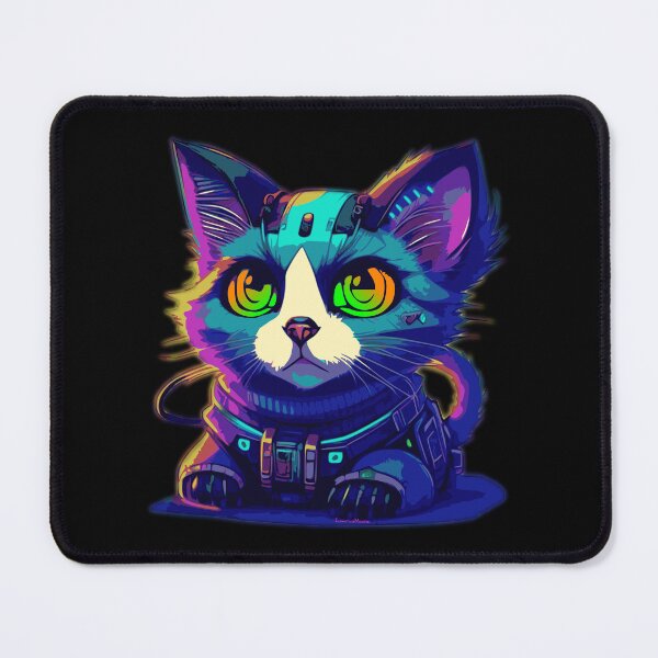 Item preview, Cyberpunk kitty! - colorful neon - cat lovers designed and sold by EldritchMagpie.