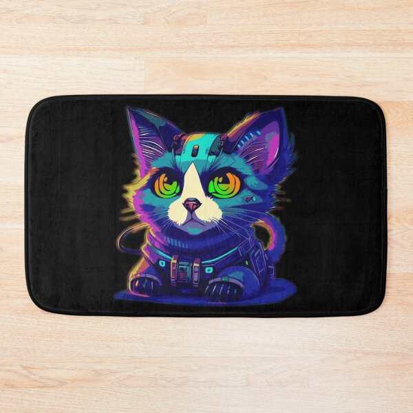Item preview, Cyberpunk kitty! - colorful neon - cat lovers designed and sold by EldritchMagpie.