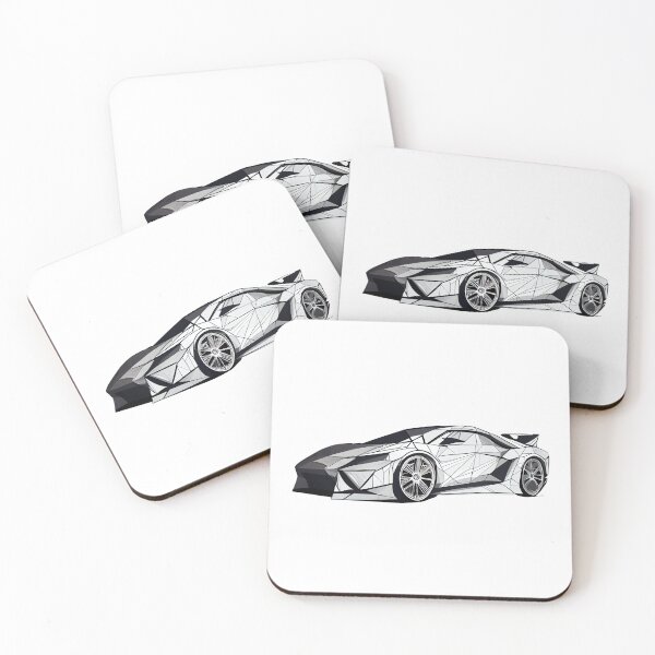 Item preview, Geometric White Minimalist Sports Car  designed and sold by FiveIntentions.