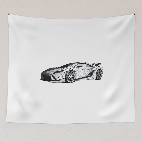 Item preview, Geometric White Minimalist Sports Car  designed and sold by FiveIntentions.