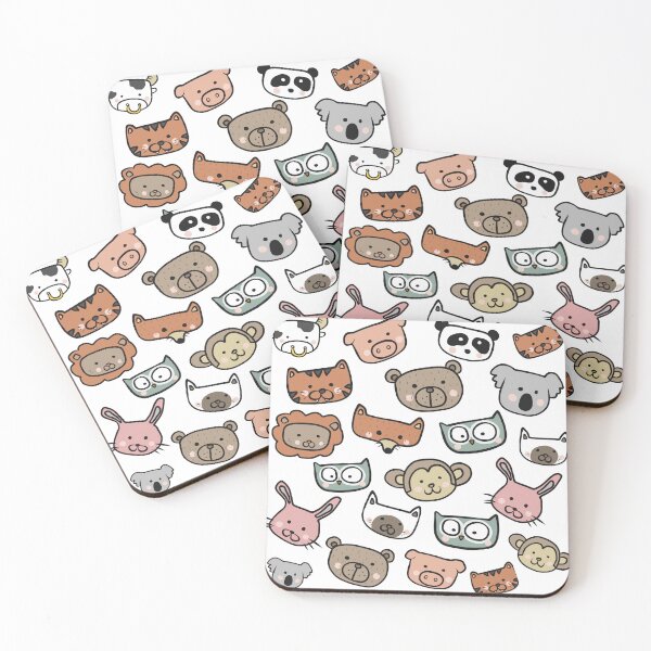 Item preview, cute animal faces designed and sold by KomalArteShop.