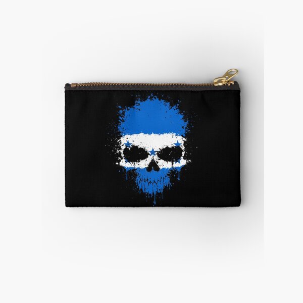 Item preview, Chaotic Honduran Flag Splatter Skull designed and sold by JeffBartels.