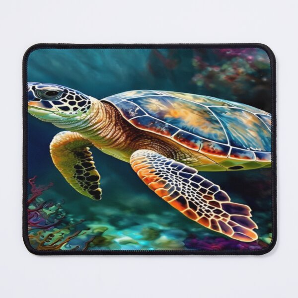 Item preview, Graceful Sea Turtle Gliding Through Ocean Depths designed and sold by DreamPrint Collective.