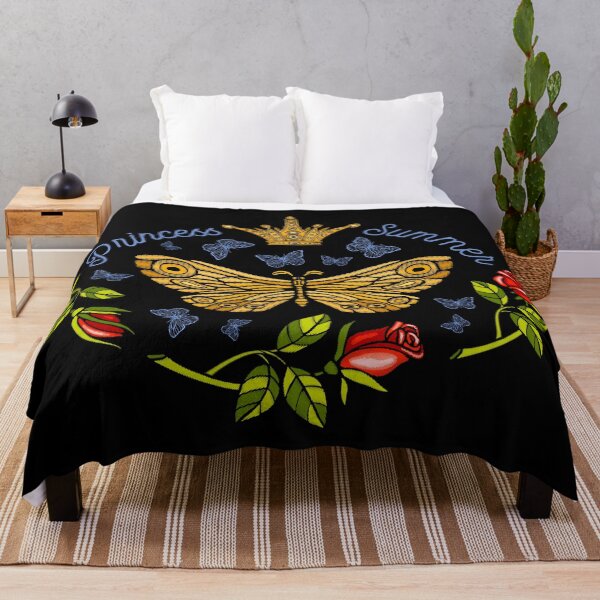 Item preview, Golden butterflies embroidery vintage roses patch crown insect designed and sold by Bearlala.