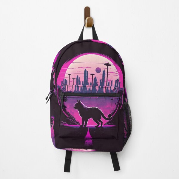 Item preview, 80s Synthwave Cat on the Night City designed and sold by RESToRAPTOR.