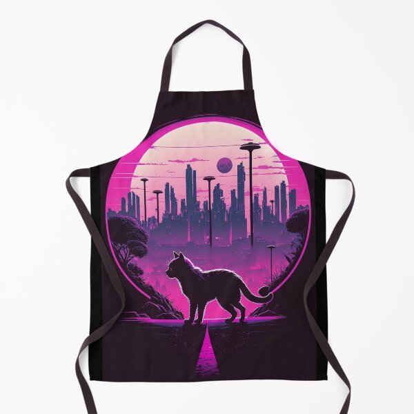 Item preview, 80s Synthwave Cat on the Night City designed and sold by RESToRAPTOR.