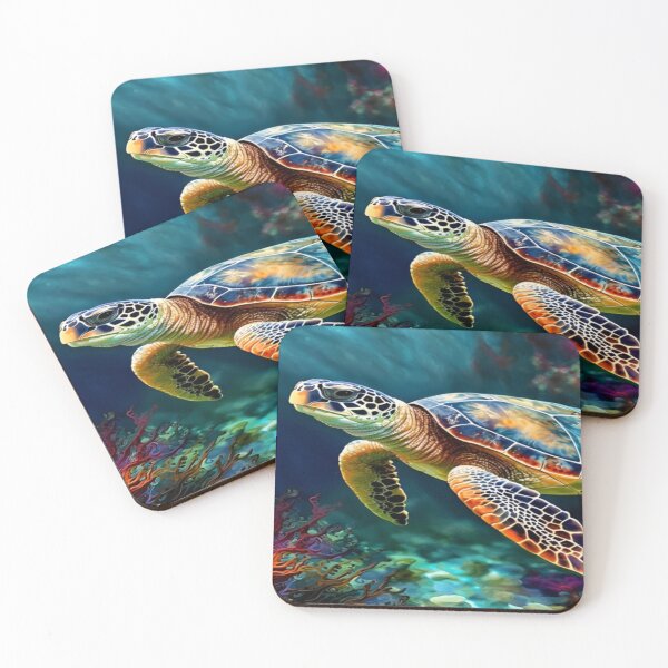 Item preview, Graceful Sea Turtle Gliding Through Ocean Depths designed and sold by DreamPrint Collective.
