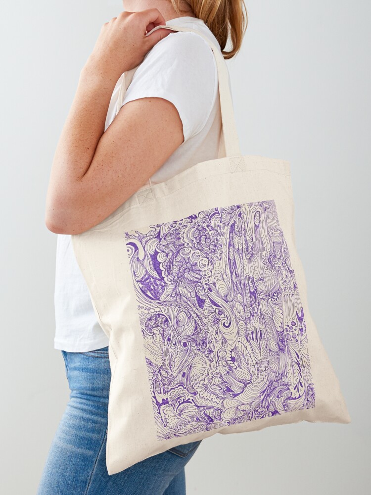 Wave Tote Bag - one side Purple / other side Blue