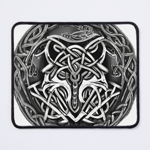 Item preview, "Black and Silver Celtic Wolf Knot: A Symbol of Loyalty and Spirituality" designed and sold by 9000MilesToHome.