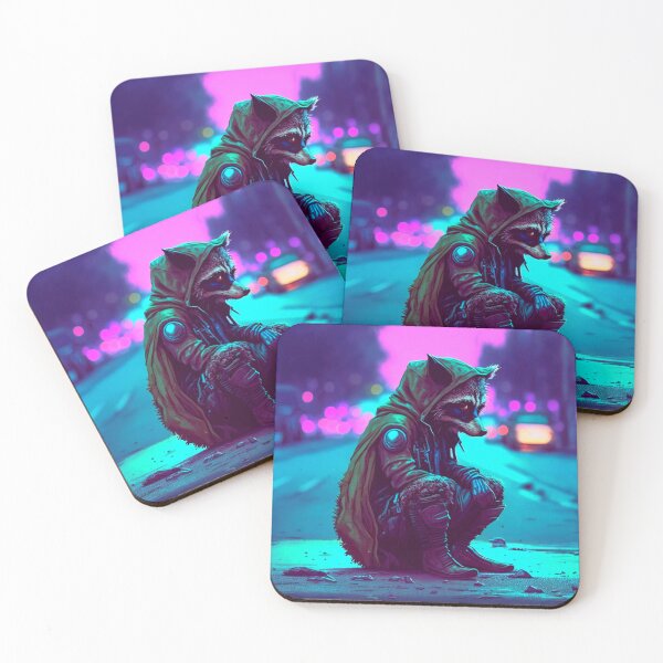 Item preview, 80s Synthwave Cyberpunk Street Raccoon designed and sold by RESToRAPTOR.