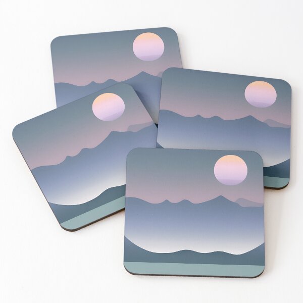 Item preview, Minimalist Mountain Landscape Gradient Night Sky & Moon designed and sold by spacefogdesign.